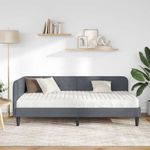 Casa si Gradina - Mobilier - Paturi si accesorii - Paturi - Cadru de pat coltar cu saltea Gri inchis 90 x 200 cm Catifea - Infinity.ro