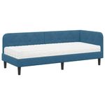 Casa si Gradina - Mobilier - Paturi si accesorii - Paturi - Cadru de pat coltar cu saltea albastru 80 x 200 cm Catifea - Infinity.ro