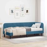 Casa si Gradina - Mobilier - Paturi si accesorii - Paturi - Cadru de pat coltar cu saltea albastru 80 x 200 cm Catifea - Infinity.ro