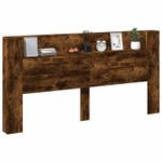 Casa si Gradina - Mobilier - Paturi si accesorii - Accesorii paturi - Tablie de pat cu LED, albastru, 183x16x118/128 cm, textil - Infinity.ro
