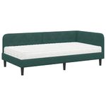 Casa si Gradina - Mobilier - Paturi si accesorii - Paturi - Cadru de pat coltar cu saltea Verde inchis 100 x 200 cm Catifea - Infinity.ro