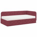 Casa si Gradina - Mobilier - Paturi si accesorii - Paturi - Cadru de pat coltar cu saltea Rosu Vin 100 x 200 cm tesatura - Infinity.ro