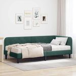 Casa si Gradina - Mobilier - Paturi si accesorii - Paturi - Cadru de pat coltar cu saltea Verde inchis 100 x 200 cm Catifea - Infinity.ro
