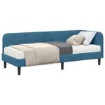 Casa si Gradina - Mobilier - Paturi si accesorii - Paturi - Cadru de pat coltar cu saltea albastru 80 x 200 cm Catifea - Infinity.ro