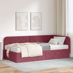 Casa si Gradina - Mobilier - Paturi si accesorii - Paturi - Cadru de pat coltar cu saltea Rosu Vin 100 x 200 cm tesatura - Infinity.ro