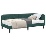 Casa si Gradina - Mobilier - Paturi si accesorii - Paturi - Cadru de pat coltar cu saltea Verde inchis 100 x 200 cm Catifea - Infinity.ro