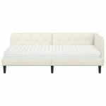 Casa si Gradina - Mobilier - Paturi si accesorii - Paturi - Cadru de pat coltar cu saltea Crem 90 x 190 cm Catifea - Infinity.ro