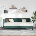 Casa si Gradina - Mobilier - Paturi si accesorii - Paturi - Cadru de pat coltar cu saltea Verde inchis 100 x 200 cm Catifea - Infinity.ro