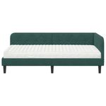 Casa si Gradina - Mobilier - Paturi si accesorii - Paturi - Cadru de pat coltar cu saltea Verde inchis 100 x 200 cm Catifea - Infinity.ro