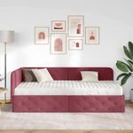 Casa si Gradina - Mobilier - Paturi si accesorii - Paturi - Cadru de pat coltar cu saltea Rosu Vin 100 x 200 cm tesatura - Infinity.ro