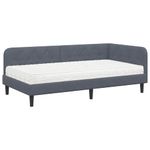 Casa si Gradina - Mobilier - Paturi si accesorii - Paturi - Cadru de pat coltar cu saltea Gri inchis 100 x 200 cm Catifea - Infinity.ro
