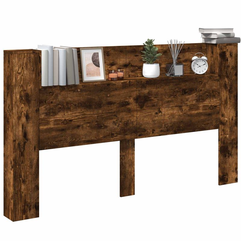 Casa si Gradina - Mobilier - Paturi si accesorii - Accesorii paturi - Tablie de pat cu LED, albastru, 183x16x118/128 cm, textil - Infinity.ro