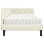 Casa si Gradina - Mobilier - Paturi si accesorii - Paturi - Cadru de pat coltar cu saltea Crem 90 x 190 cm Catifea - Infinity.ro