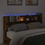 Casa si Gradina - Mobilier - Paturi si accesorii - Accesorii paturi - Tablie de pat cu LED, albastru, 183x16x118/128 cm, textil - Infinity.ro
