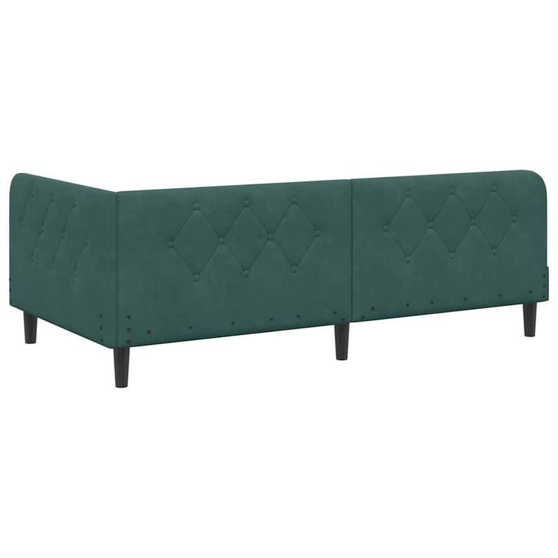 Casa si Gradina - Mobilier - Paturi si accesorii - Paturi - Cadru de pat coltar cu saltea Verde inchis 100 x 200 cm Catifea - Infinity.ro