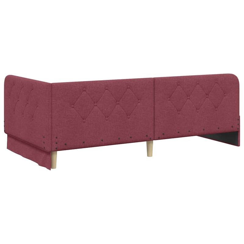 Casa si Gradina - Mobilier - Paturi si accesorii - Paturi - Cadru de pat coltar cu saltea Rosu Vin 100 x 200 cm tesatura - Infinity.ro