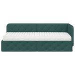 Casa si Gradina - Mobilier - Paturi si accesorii - Paturi - Cadru de pat coltar cu saltea Verde inchis 80 x 200 cm tesatura - Infinity.ro
