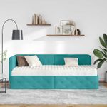 Casa si Gradina - Mobilier - Paturi si accesorii - Paturi - Cadru de pat coltar cu saltea Turcoaz 80 x 200 cm Catifea - Infinity.ro