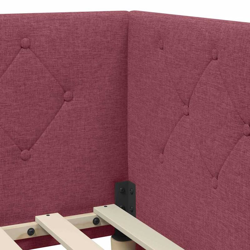 Casa si Gradina - Mobilier - Paturi si accesorii - Paturi - Cadru de pat coltar cu saltea Rosu Vin 100 x 200 cm tesatura - Infinity.ro