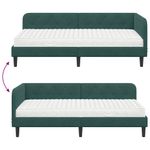Casa si Gradina - Mobilier - Paturi si accesorii - Paturi - Cadru de pat coltar cu saltea Verde inchis 100 x 200 cm Catifea - Infinity.ro