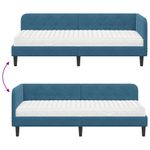 Casa si Gradina - Mobilier - Paturi si accesorii - Paturi - Cadru de pat coltar cu saltea albastru 80 x 200 cm Catifea - Infinity.ro