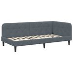 Casa si Gradina - Mobilier - Paturi si accesorii - Paturi - Cadru de pat coltar cu saltea Gri inchis 100 x 200 cm Catifea - Infinity.ro