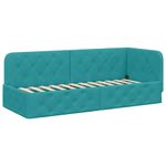 Casa si Gradina - Mobilier - Paturi si accesorii - Paturi - Cadru de pat coltar cu saltea Turcoaz 80 x 200 cm Catifea - Infinity.ro