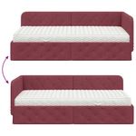 Casa si Gradina - Mobilier - Paturi si accesorii - Paturi - Cadru de pat coltar cu saltea Rosu Vin 100 x 200 cm tesatura - Infinity.ro