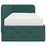 Casa si Gradina - Mobilier - Paturi si accesorii - Paturi - Cadru de pat coltar cu saltea Verde inchis 80 x 200 cm tesatura - Infinity.ro