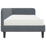 Casa si Gradina - Mobilier - Paturi si accesorii - Paturi - Cadru de pat coltar cu saltea Gri inchis 100 x 200 cm Catifea - Infinity.ro