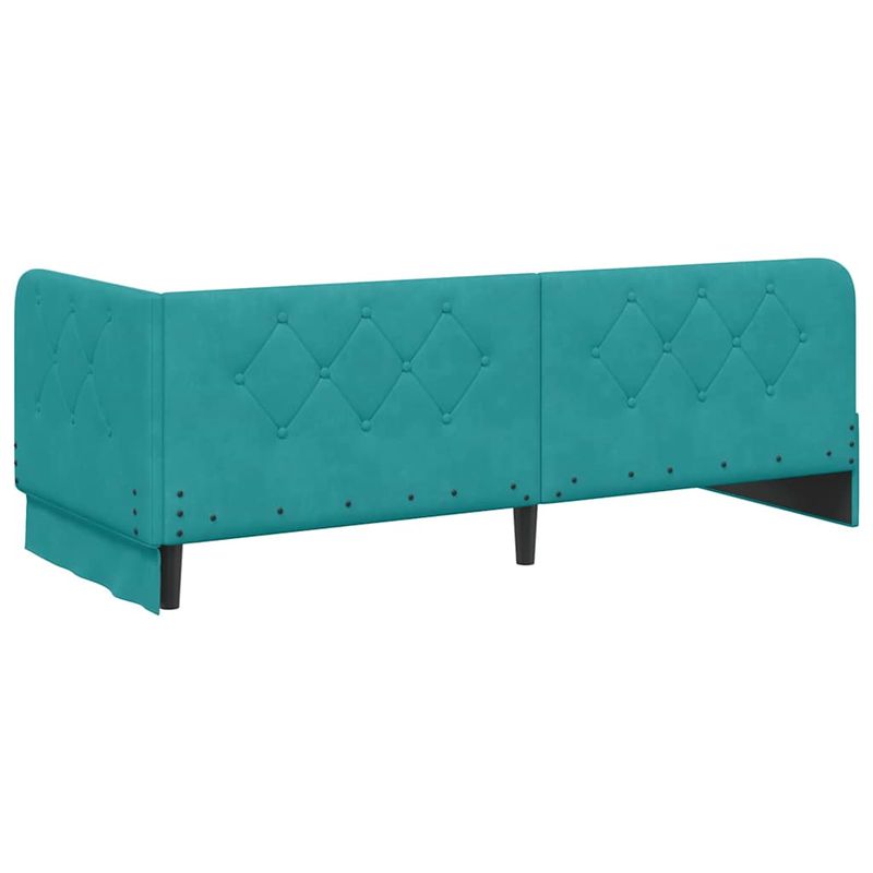 Casa si Gradina - Mobilier - Paturi si accesorii - Paturi - Cadru de pat coltar cu saltea Turcoaz 80 x 200 cm Catifea - Infinity.ro