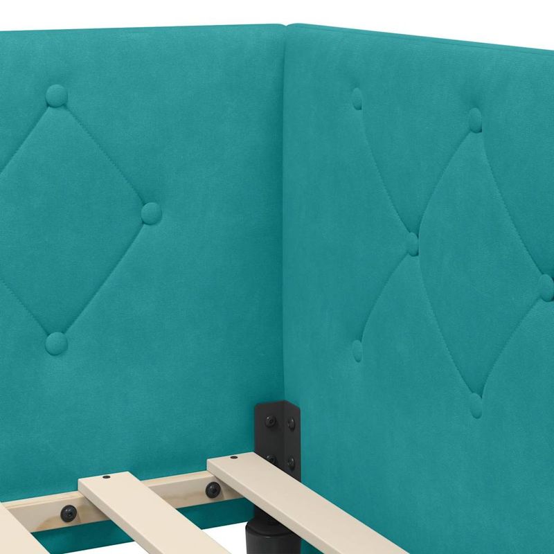 Casa si Gradina - Mobilier - Paturi si accesorii - Paturi - Cadru de pat coltar cu saltea Turcoaz 80 x 200 cm Catifea - Infinity.ro