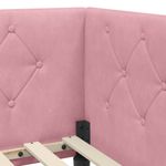 Casa si Gradina - Mobilier - Paturi si accesorii - Paturi - Cadru de pat coltar cu saltea Roz 100 x 200 cm Catifea - Infinity.ro