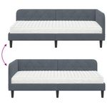 Casa si Gradina - Mobilier - Paturi si accesorii - Paturi - Cadru de pat coltar cu saltea Gri inchis 100 x 200 cm Catifea - Infinity.ro
