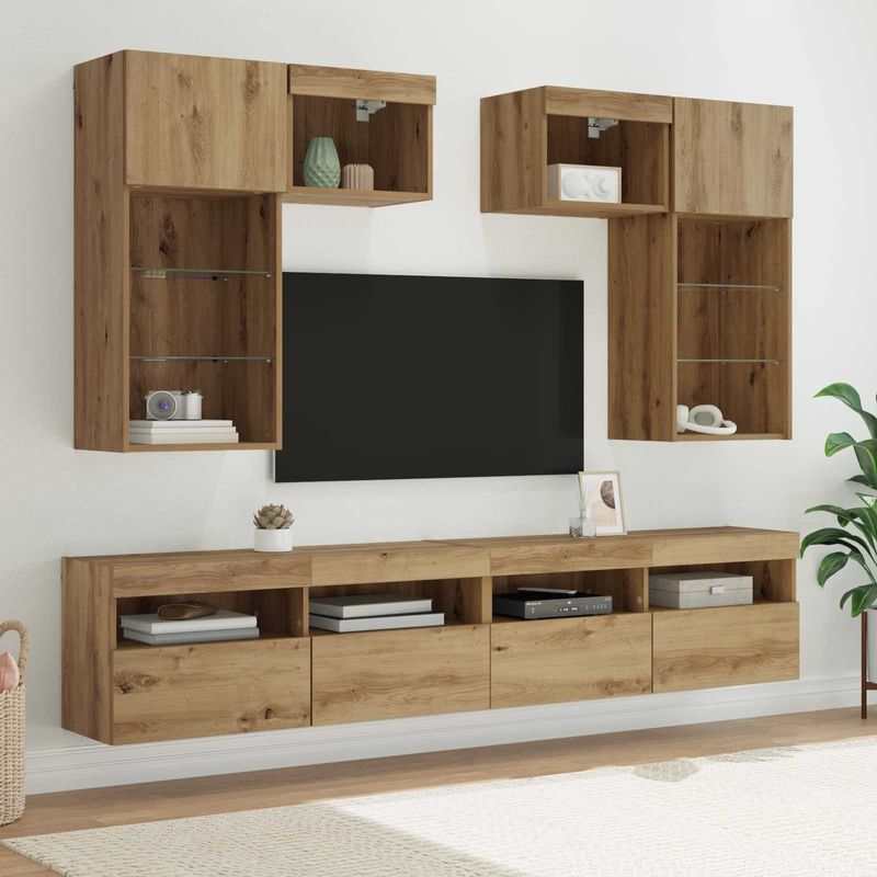 Casa si Gradina - Mobilier - Comode si corpuri - Comode - Unitati pentru Pereti de TV 6 pcs Lemn Vechi 100 x 30 x 40 cm - Infinity.ro