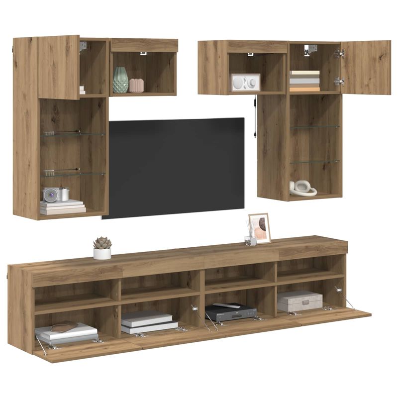 Casa si Gradina - Mobilier - Comode si corpuri - Comode - Unitati pentru Pereti de TV 6 pcs Lemn Vechi 100 x 30 x 40 cm - Infinity.ro