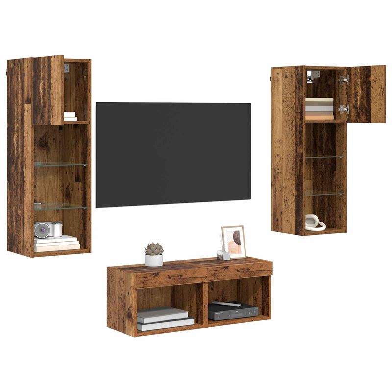 Casa si Gradina - Mobilier - Comode si corpuri - Comode - Dulapuri pentru TV 4 pcs Stejar Artizanal 40 x 30 x 30 cm - Infinity.ro
