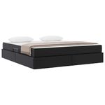 Casa si Gradina - Mobilier - Paturi si accesorii - Paturi - Pat cu saltea si spatiu de depozitare Negru 160 x 200 cm - Infinity.ro