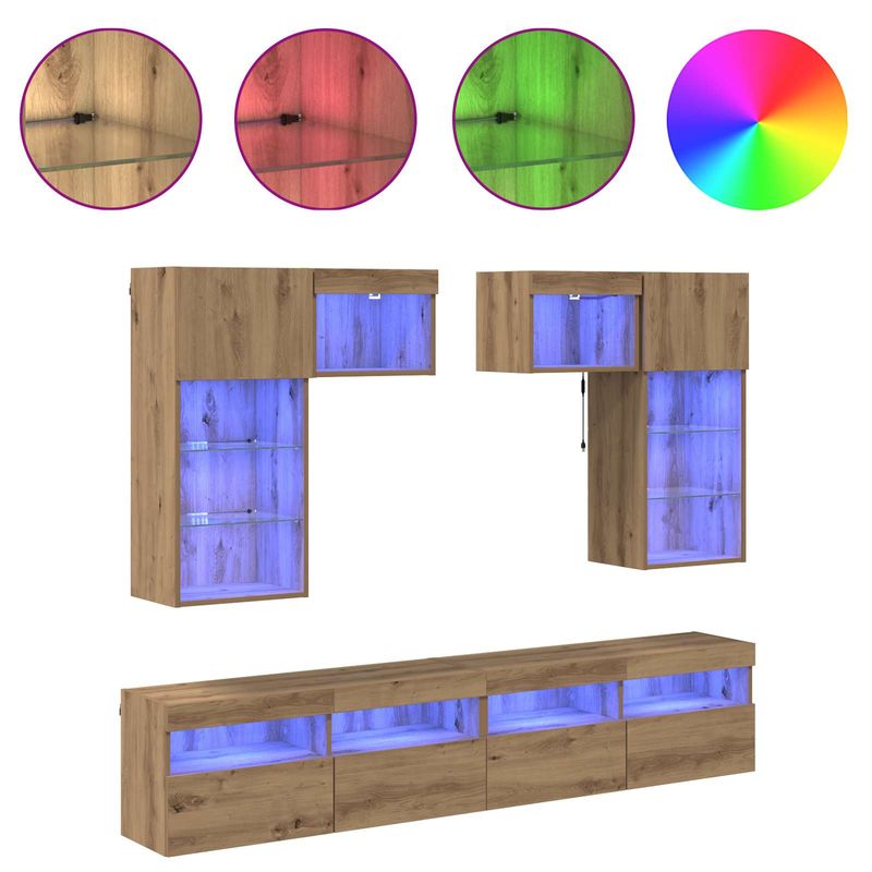Casa si Gradina - Mobilier - Comode si corpuri - Comode - Unitati pentru Pereti de TV 6 pcs Lemn Vechi 100 x 30 x 40 cm - Infinity.ro
