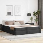 Casa si Gradina - Mobilier - Paturi si accesorii - Paturi - Pat cu saltea si spatiu de depozitare Negru 160 x 200 cm - Infinity.ro