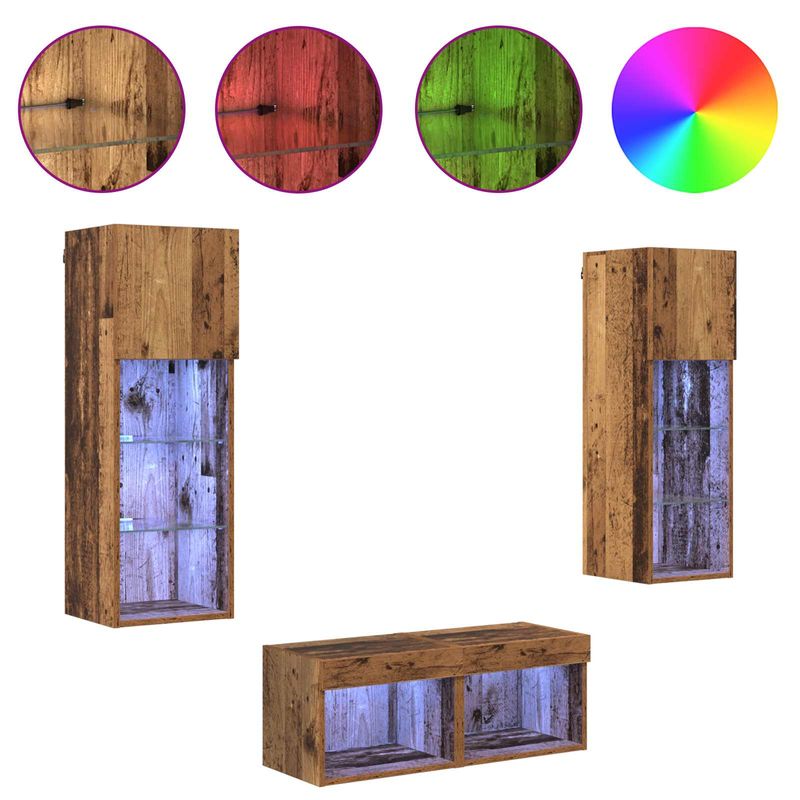 Casa si Gradina - Mobilier - Comode si corpuri - Comode - Dulapuri pentru TV 4 pcs Stejar Artizanal 40 x 30 x 30 cm - Infinity.ro