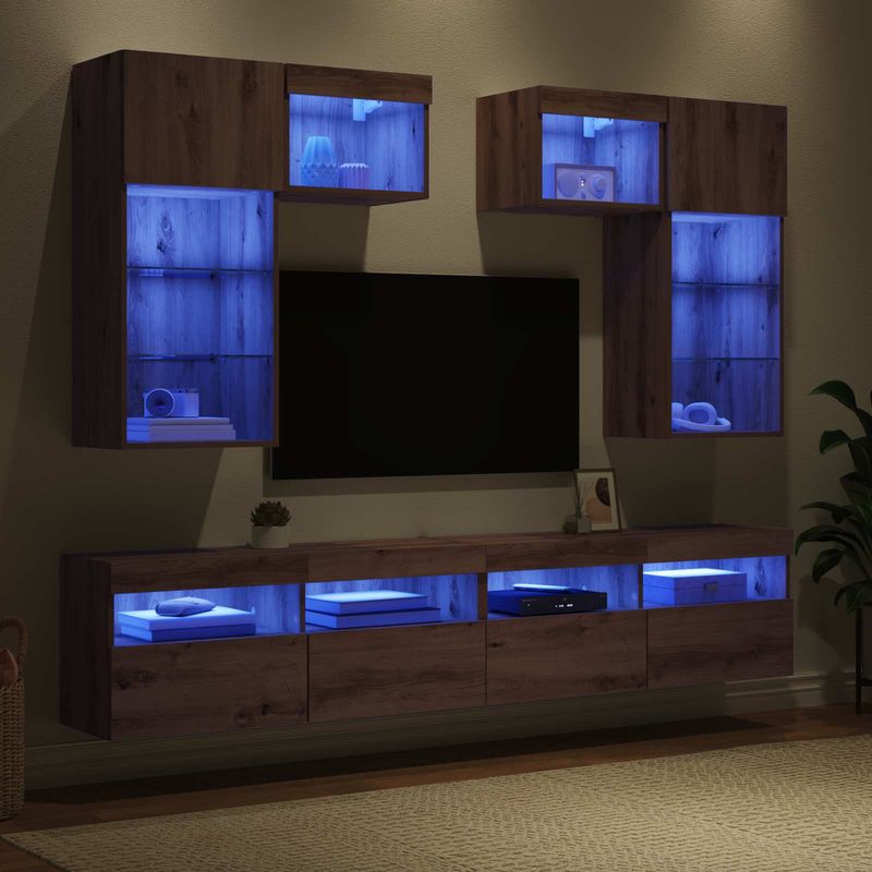 Casa si Gradina - Mobilier - Comode si corpuri - Comode - Unitati pentru Pereti de TV 6 pcs Lemn Vechi 100 x 30 x 40 cm - Infinity.ro