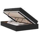 Casa si Gradina - Mobilier - Paturi si accesorii - Paturi - Pat cu saltea si spatiu de depozitare Negru 120 x 190 cm - Infinity.ro