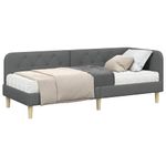 Casa si Gradina - Mobilier - Paturi si accesorii - Paturi - Cadru de pat coltar cu saltea Gri inchis 80 x 200 cm tesatura - Infinity.ro