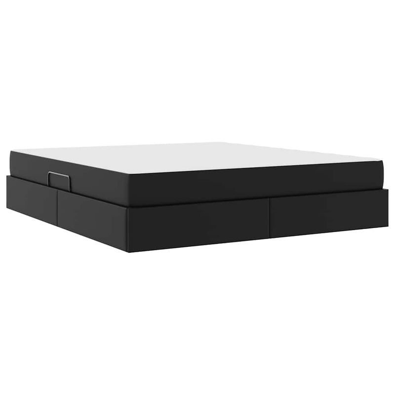 Casa si Gradina - Mobilier - Paturi si accesorii - Paturi - Pat cu saltea si spatiu de depozitare Negru 160 x 200 cm - Infinity.ro