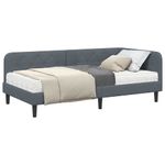 Casa si Gradina - Mobilier - Paturi si accesorii - Paturi - Cadru de pat coltar cu saltea Gri inchis 90 x 190 cm Catifea - Infinity.ro