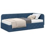 Casa si Gradina - Mobilier - Paturi si accesorii - Paturi - Cadru de pat coltar cu saltea albastru 90 x 190 cm tesatura - Infinity.ro