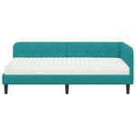 Casa si Gradina - Mobilier - Paturi si accesorii - Paturi - Cadru de pat coltar cu saltea Turcoaz 90 x 190 cm Catifea - Infinity.ro
