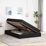 Casa si Gradina - Mobilier - Paturi si accesorii - Paturi - Pat cu saltea si spatiu de depozitare Negru 140 x 190 cm - Infinity.ro