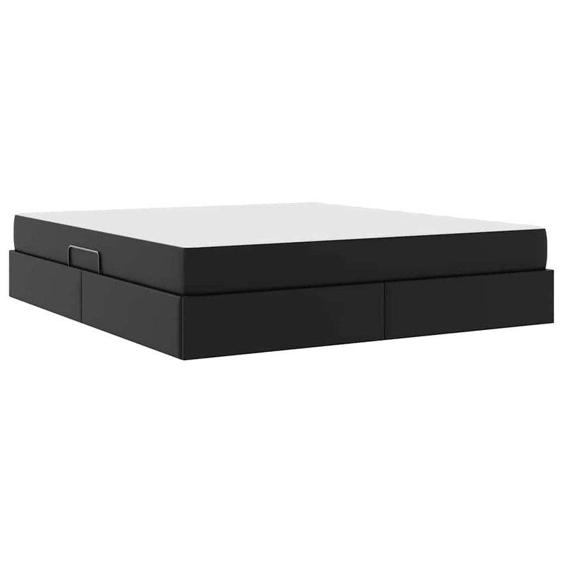 Casa si Gradina - Mobilier - Paturi si accesorii - Paturi - Pat cu saltea si spatiu de depozitare Negru 160 x 200 cm - Infinity.ro